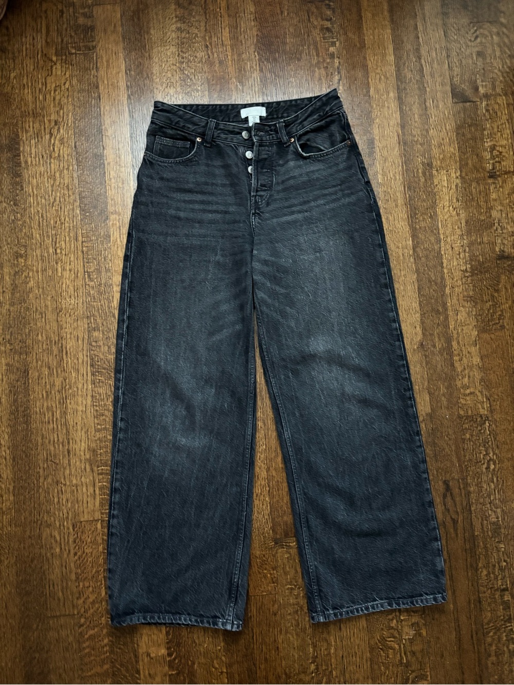 H&M wide cut Women's Jeans - Dark denim gray